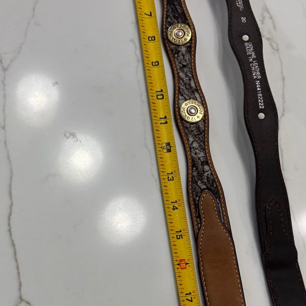 Nocona Brown Leather Kids Belt Pair with Brass Buckles